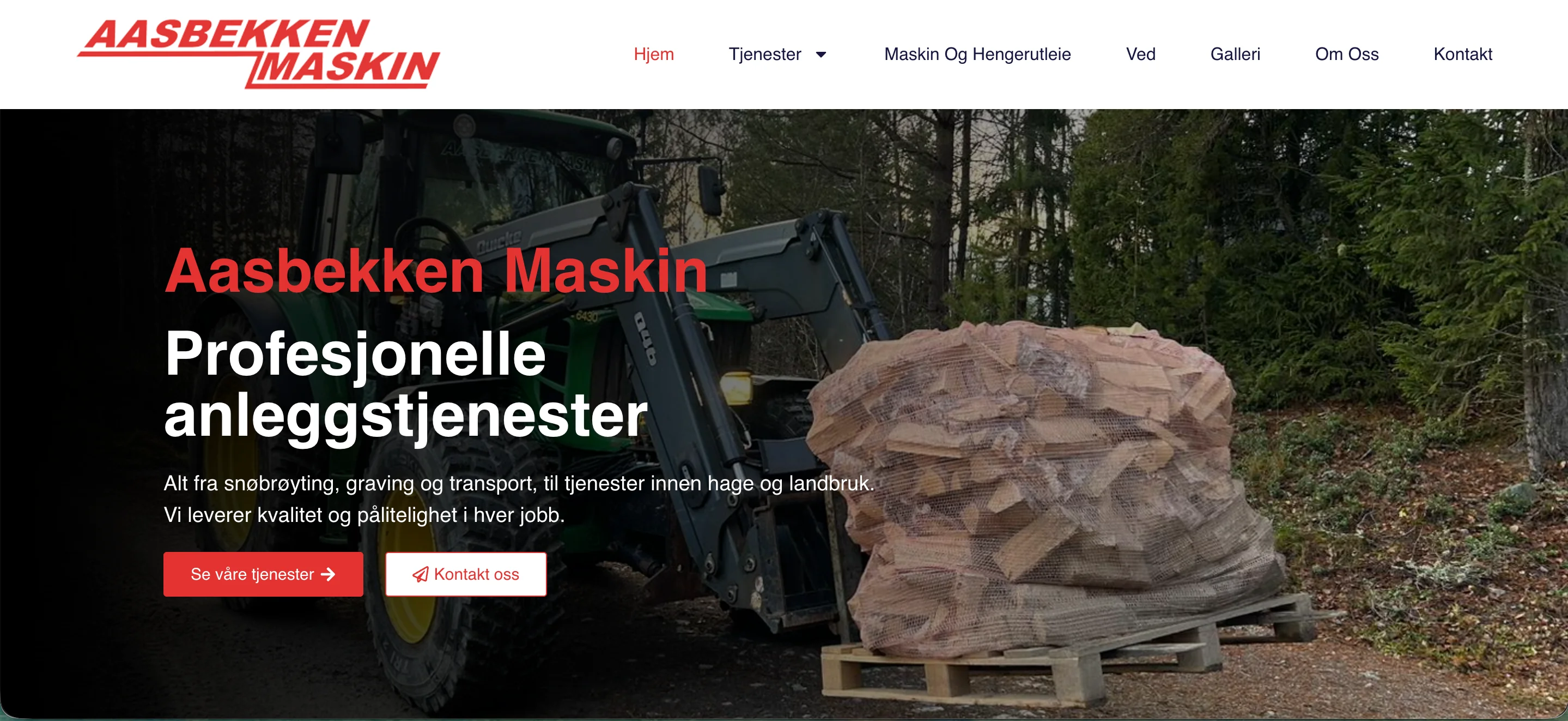 Åsbekken maskin – nettside laget av Myrvold Marketing
