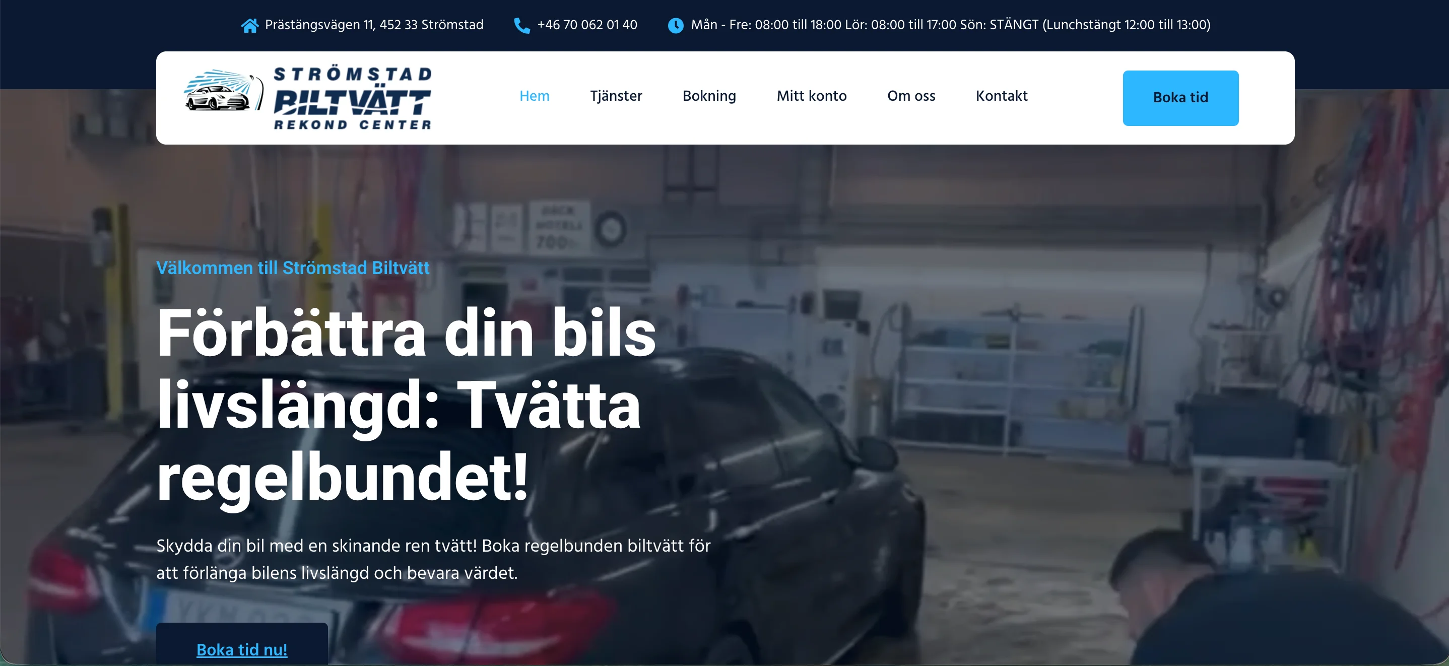 Strömstad Biltvätt – nettside laget av Myrvold Marketing