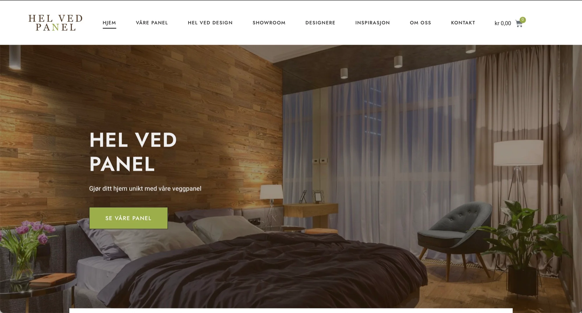 Hel Ved Panel – nettside laget av Myrvold Marketing